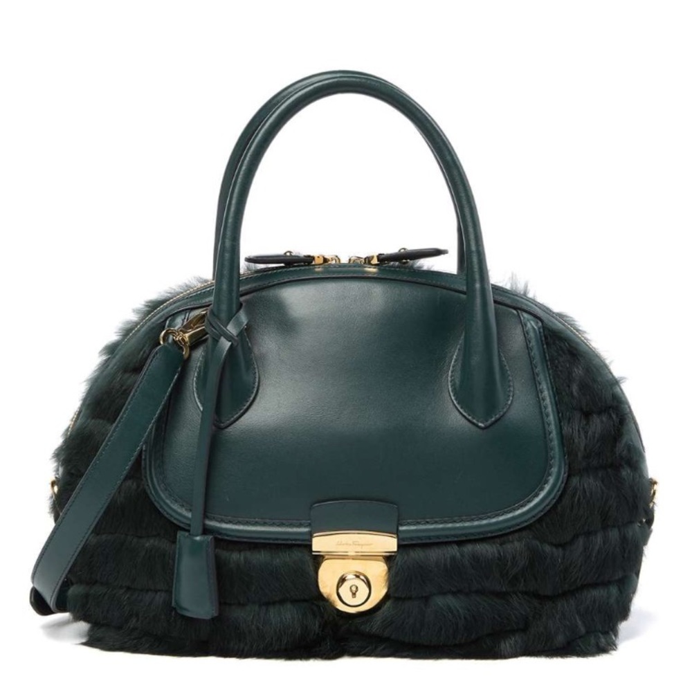Salvatore Ferragamo bag,Genuine Rabbit Fur Satchel
